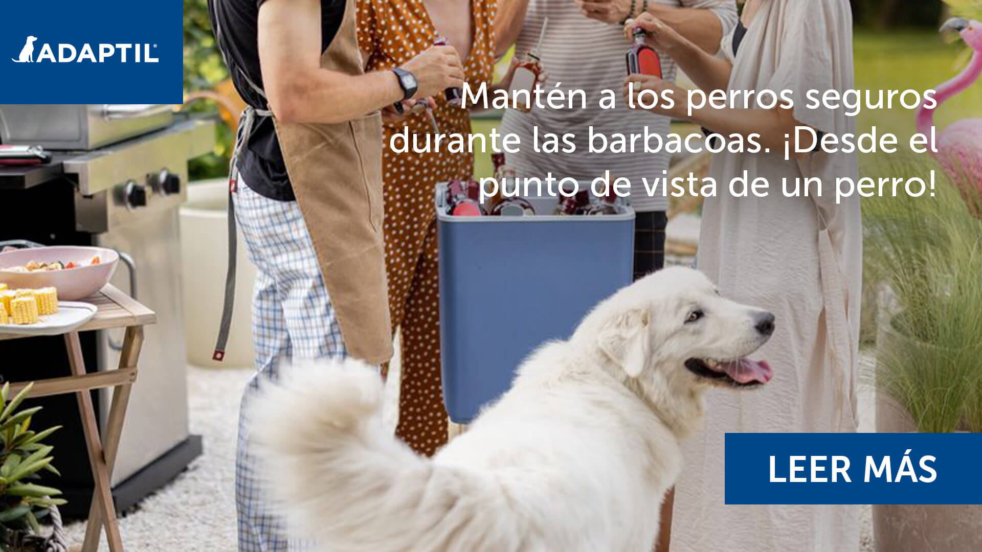 Perro en una barbacoa.